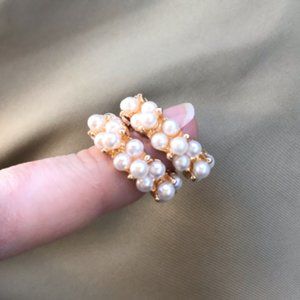 Simulated Pearl Circle Earrings